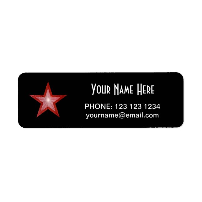 Red Star 'Name' text label small black (Front)