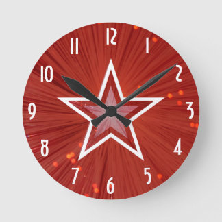 Red Star 'Numbers' clock round