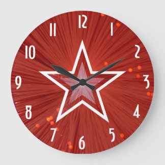 Red Star 'Numbers' clock round