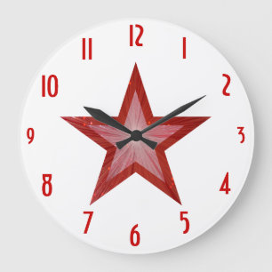 Red Star 'numbers' clock round white