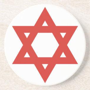 Red Star Of David, Israel flag Coaster