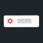 Red Star of David Return Address Label<br><div class="desc">Red Star of David Return Address Label</div>