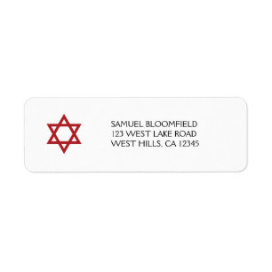 Red Star of David Return Address Label