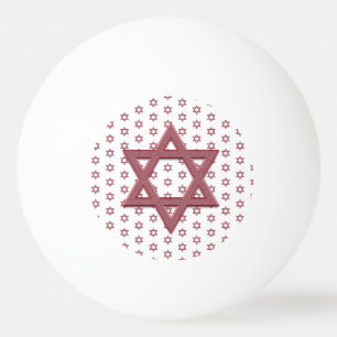 Red Star of David Seamless Ping Pong Ball