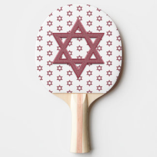 Red Star of David Seamless Ping Pong Paddle