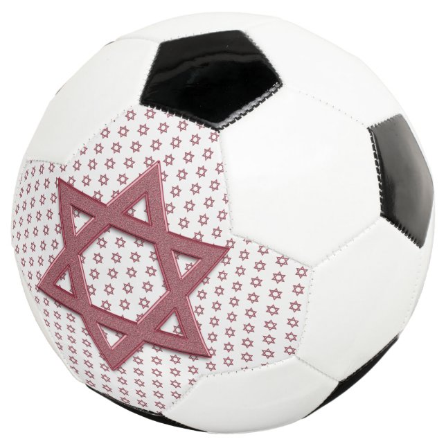 Red Star of David Seamless Soccer Ball (Three Quarter)
