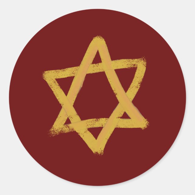 Red Star of David Stickers (Front)