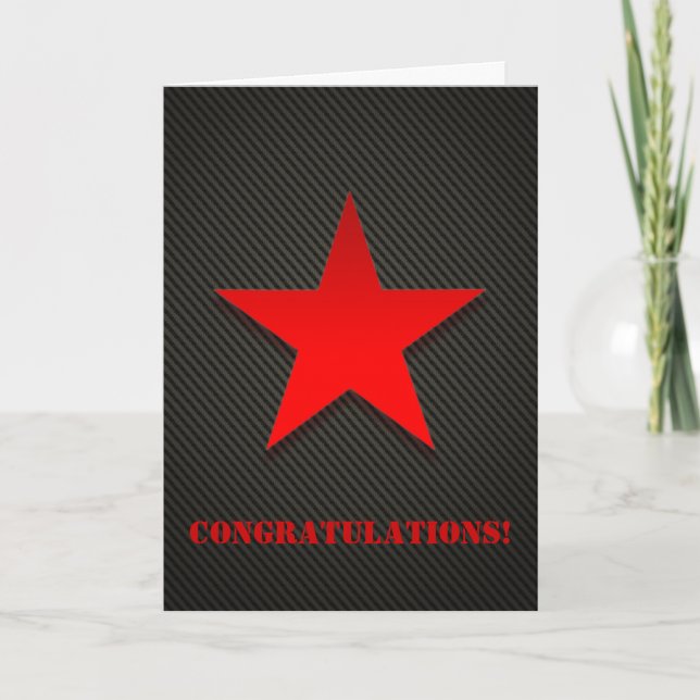 Red Star on Black Carbon Fibre Card (Front)