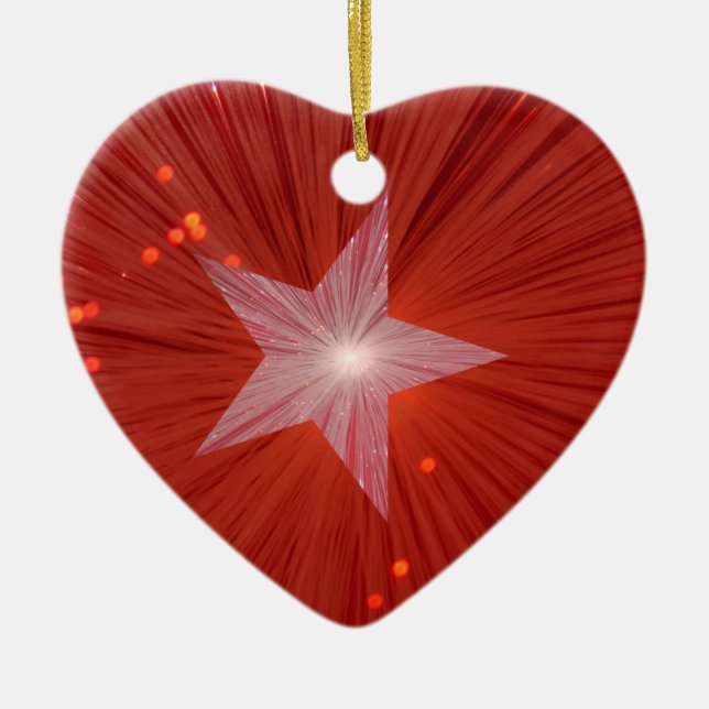 Red Star ornament heart shape (Front)
