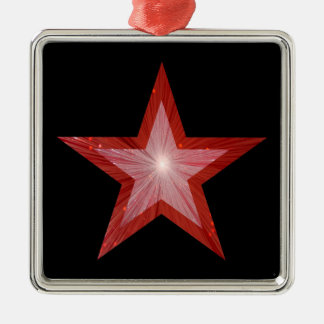 Red Star ornament square black