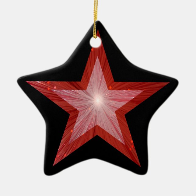 Red Star ornament star shape black (Front)
