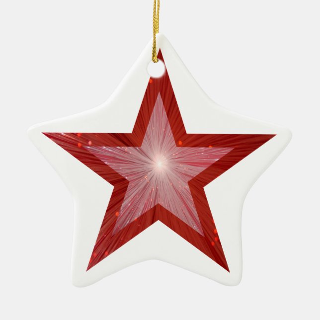 Red Star ornament star shape white (Front)