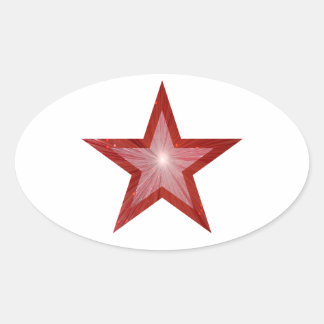 Red Star oval sticker white