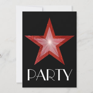 Red Star 'Party' invitation black