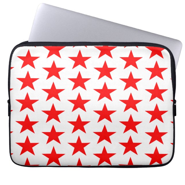 Red Star Pattern Laptop Sleeve (Front)