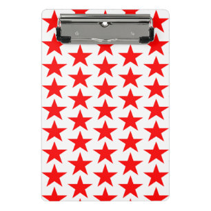 Red Star Pattern Mini Clipboard