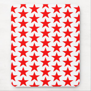 Red Star Pattern Mouse Pad