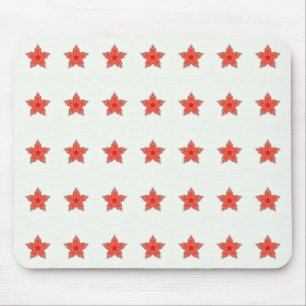 red star pattern mousepad