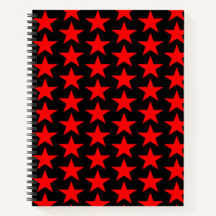 Red Star Pattern Notebook