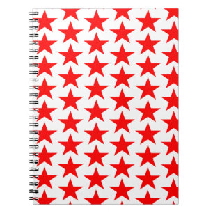 Red Star Pattern Notebook