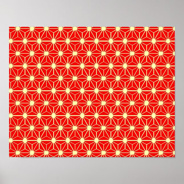 red star pattern with yellow line poster (Front)