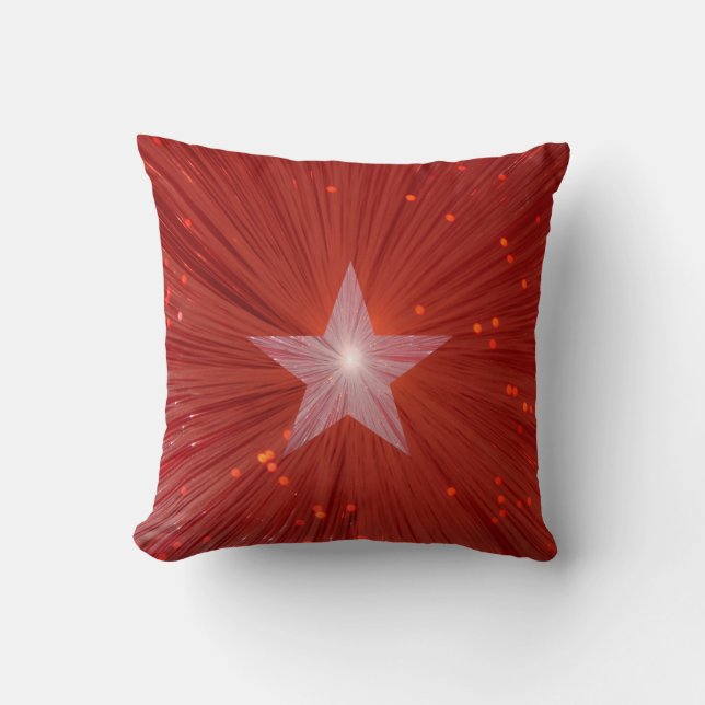 Red Star printed throw pillow square (Front)