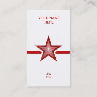 Red Star red line business card white vertical