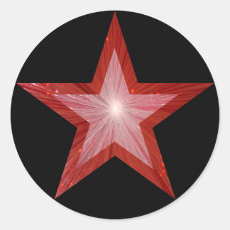 Red Star round sticker black