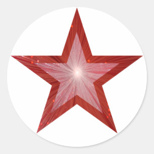 Red Star round sticker white