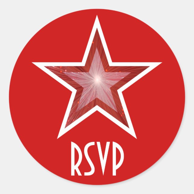 Red Star RSVP round sticker red (Front)