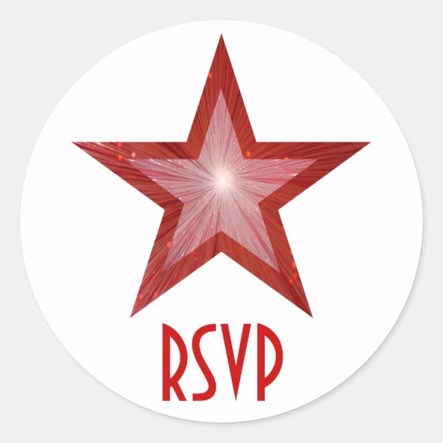 Red Star RSVP round sticker white (Front)