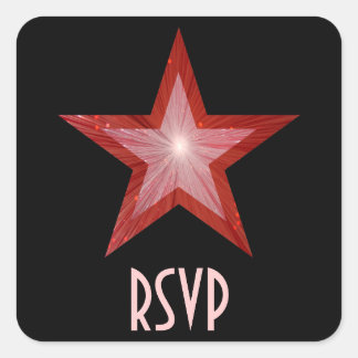 Red Star RSVP square sticker black