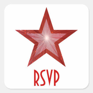 Red Star RSVP square sticker white