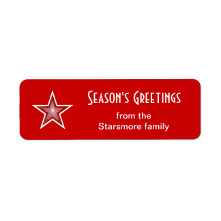 Red Star 'Season's Greetings' label small red