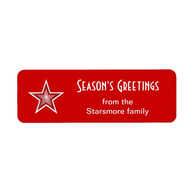 Red Star 'Season's Greetings' label small red (Front)