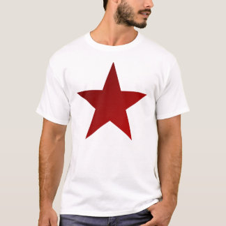 Red Star Shadow On White T-Shirt