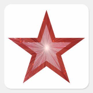 Red Star square sticker white