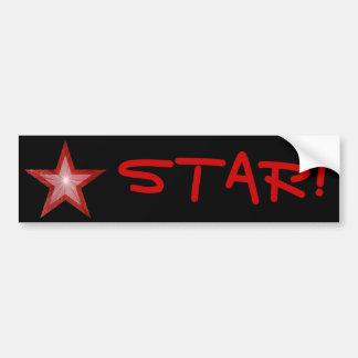Red Star 'STAR!' bumper sticker black