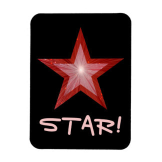 Red Star 'STAR!' flexible magnet black
