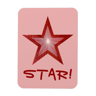 Red Star 'STAR!' flexible magnet pink