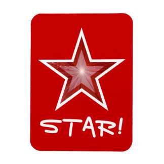 Red Star 'STAR!' flexible magnet red