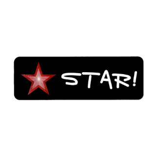 Red Star "STAR!" label small black