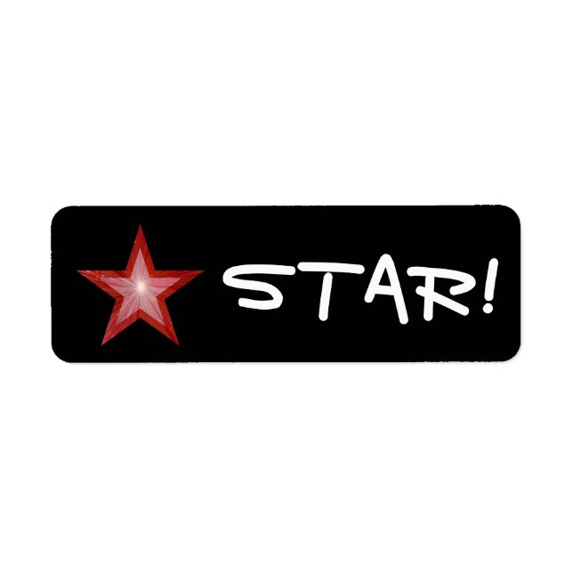 Red Star "STAR!" label small black (Front)