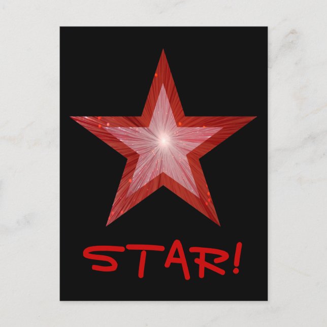 Red Star 'STAR!' postcard black (Front)