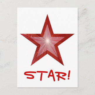 Red Star 'STAR!' postcard white