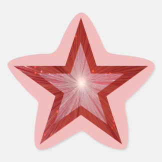 Red Star star-shape sticker pink