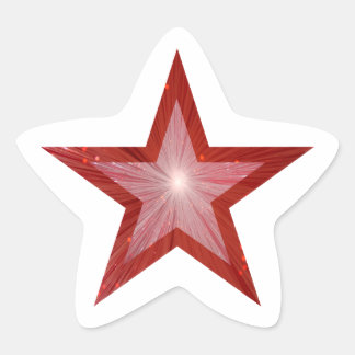Red Star star-shape sticker white