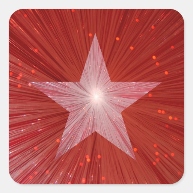 Red Star sticker square (Front)