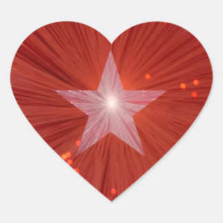 Red Star sticker star heart