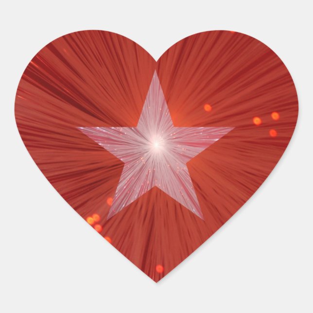 Red Star sticker star heart (Front)